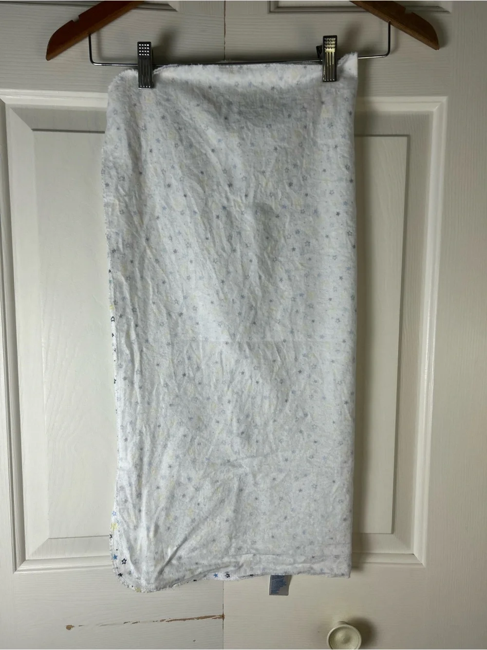 Kidgets Blue White Stars Baby Receiving Blanket Flannel Yellow Polka Dots Thin